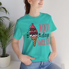 100 Days of School Unisex Tee | Elementary School, Ice Cream, Teacher Apparel