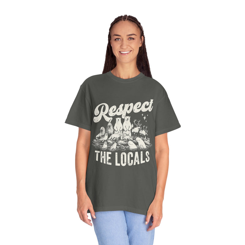 Polar bears, walrus, Arctic fox, reindeer (caribou), seals, beluga whales, narwhal Respect the Locals T-Shirt