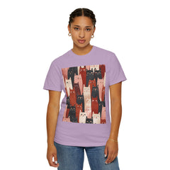 Cute Cat Print Unisex Garment-Dyed T-Shirt - Comfort Colors Soft Perfect for Animal Lovers and Casual Days