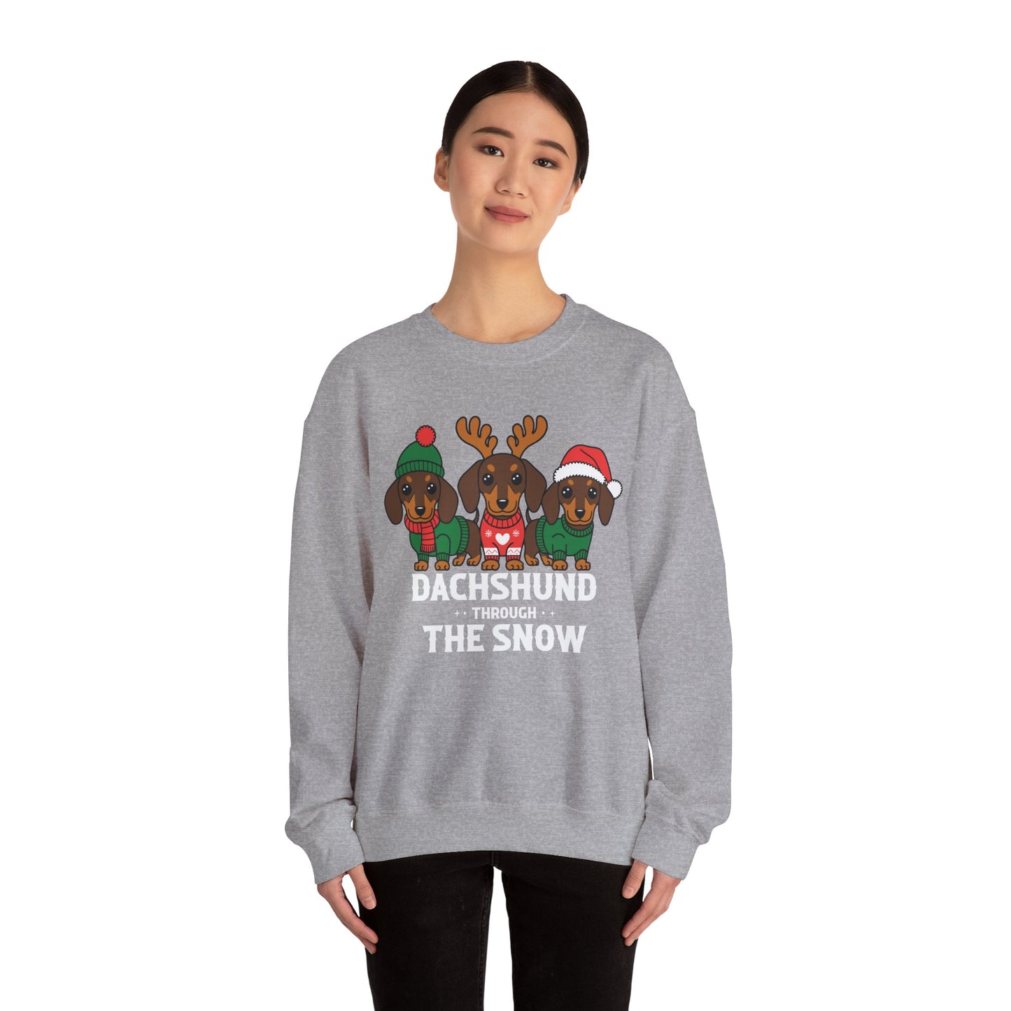 Dachshund Through The Snow - Unisex Heavy Blend™ Crewneck Sweatshirt