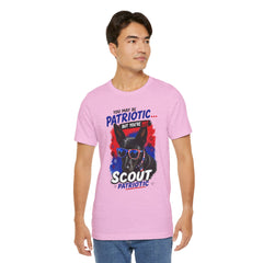 Personalized With Your Dogs Image and Name Patriotic Unisex Jersey Short Sleeve Tee