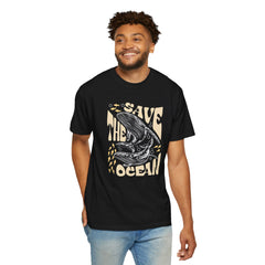 Whales, Save The Ocean -  Graphic Unisex Garment-Dyed T-shirt