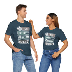 Eat Sleep Billard Repeat - Graphic Unisex Jersey Short Sleeve Tee