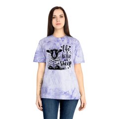 Life Is Better With Sheep Graphic Unisex Color Blast T-Shirt