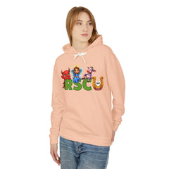 Russell Sage College Mascot Unisex Hoodie - Russell Sage Purple Cow, Red Devil, Golden Horseshoe, Blue Angel Design