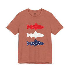 Patriotic Trout T-Shirt — Red White & Blue Fish Tee