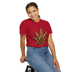 Vintage Leopard Cannabis Leaf T-shirt — Weed Lover Stoner Gift