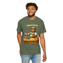 Bear‑Rista Coffee T‑Shirt — Cute Barista Bear Graphic Tee