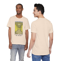 Do Not Question The Hallway T-Shirt — Retro Yellow Corridor Graphic Tee
