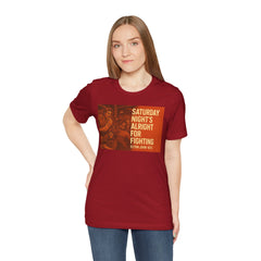 Music Inspired Unisex Tee - Saturday Nights All Right For Fighting Graphic