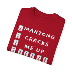 Mahjong Cracks Me Up, Comfort Colors 1717, Funny Graphic Tee, Unisex Garment-Dyed T-shirt, gift for mahjong player, mahjong lover gift, casual wear tee, humorous t-shirt, novelty mahjong shirt