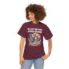 Amputee Exploding JetPack Humor - Unisex Garment-Dyed T-shirt