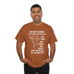 Clumsy Funny Goat Graphic Tee | Unisex Heavy Cotton Tee | Great Gift for Animal Lovers, Birthdays, Casual Wear, Humorous Gifts, Everyday Style