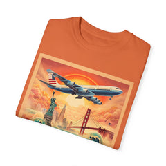 Vintage-Inspired Travel T-Shirt - 'Take a Jumbo Across the Water, Like to See America'