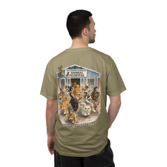 Back Graphic "Who Let the Cats Out?" Baldwin Harbor Animal Hospital Cute Vet Clinic T Shirt