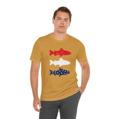 Patriotic Trout T-Shirt — Red White & Blue Fish Tee