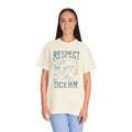 Dolphin, Respect The Ocean -  Graphic Unisex Garment-Dyed T-shirt