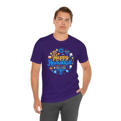 Happy Hanukkah Menorah - Unisex Jersey Short Sleeve Tee