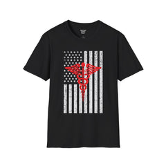 American Doctor - Unisex Softstyle T-Shirt | Doctor Awareness, Medical Wear, Gift For Him, Scrubs Lover, Hospital Staff Gift, Gift For Him