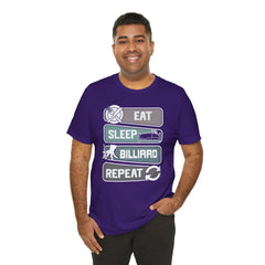 Eat Sleep Billard Repeat - Graphic Unisex Jersey Short Sleeve Tee