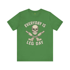 Fitness Tee | Leg Amputee Funny Skull, Everyday Leg Day Gym Shirt, Workout Top