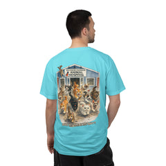 Lauren McGowan Front Logo Back Graphic Baldwin Harbor Animal Hospital "Who Let the Cats Out?" T Shirt