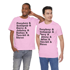 The Outsiders Shirt, Greasers Characters Shirt, Unisex Jersey Short Sleeve Tee