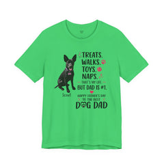 Personalized Dog Dad T‑Shirt — "Treats. Walks. Toys. Naps." Father's Day Gift