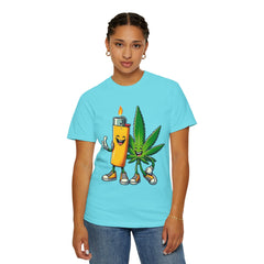 Vintage 'Lighter & Weed' Graphic T-Shirt — Relaxed Stoner/Cannabis Tee