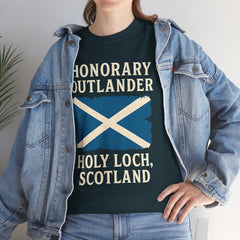 Honorary Outlander Heavy Cotton Tee, Holy Loch Scotland Shirt, Outlander Fan Gift, Casual Tee, Travel Souvenir, Unisex T-Shirt