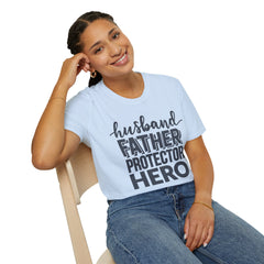 Husband Father Protector Hero Unisex Softstyle T-Shirt