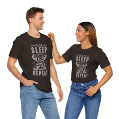 Hair Enthusiast Tee, Eat Sleep Hair Repeat Shirt, Funny Barber Gift, Unisex Jersey Tee, Casual Everyday Apparel, Salon Worker Top