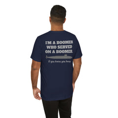 Veteran Submarine Tee — "I’m a Boomer Who Served on a Boomer" Navy Crew Shirt