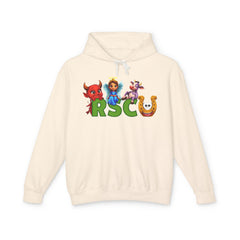 Russell Sage College Mascot Unisex Hoodie - Russell Sage Purple Cow, Red Devil, Golden Horseshoe, Blue Angel Design