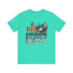 All American Boy With Eagle Graphic, Unisex Jersey Short Sleeve Tee