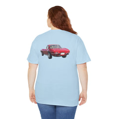 Red Corvette Summer Unisex Tee - I'm Vetted For Life Front and Back Image T Shirt