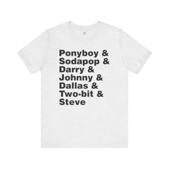 The Outsiders Shirt, Greasers Characters Shirt, Unisex Jersey Short Sleeve Tee