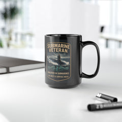 Submarine Veteran SSN Mug — "Qualified in Submarines, The Rest Is Surface Noise"