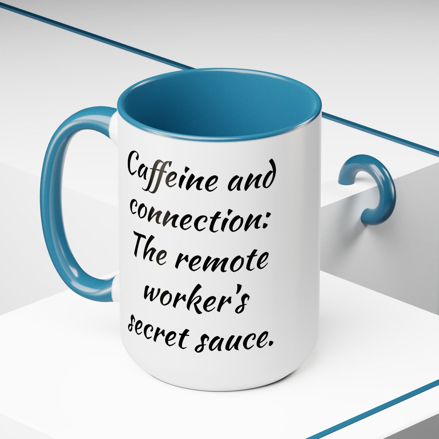 Caffeine And Connection - 15 oz Accent Mug