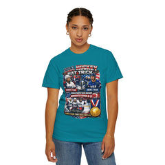 Hockey Hat Trick T-Shirt — USA Men's, Women's & Paralympic Gold Tribute 2026