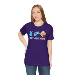 PEACE LOVE play BILLARD - Graphic Unisex Jersey Short Sleeve Tee
