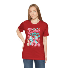 Summer Vibes Tee — Pastel Seashell Bow Beach T-Shirt