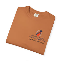 Lauren McGowan Front Logo Back Graphic Baldwin Harbor Animal Hospital "Who Let the Dogs Out?" Tee