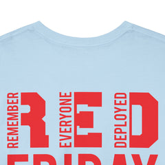 SUBMARINER RED Friday T Shirt with Fouled Anchor, American Flag, FBM / Boomer Silhouette. Remember Everyone Deployed, Dolphins
