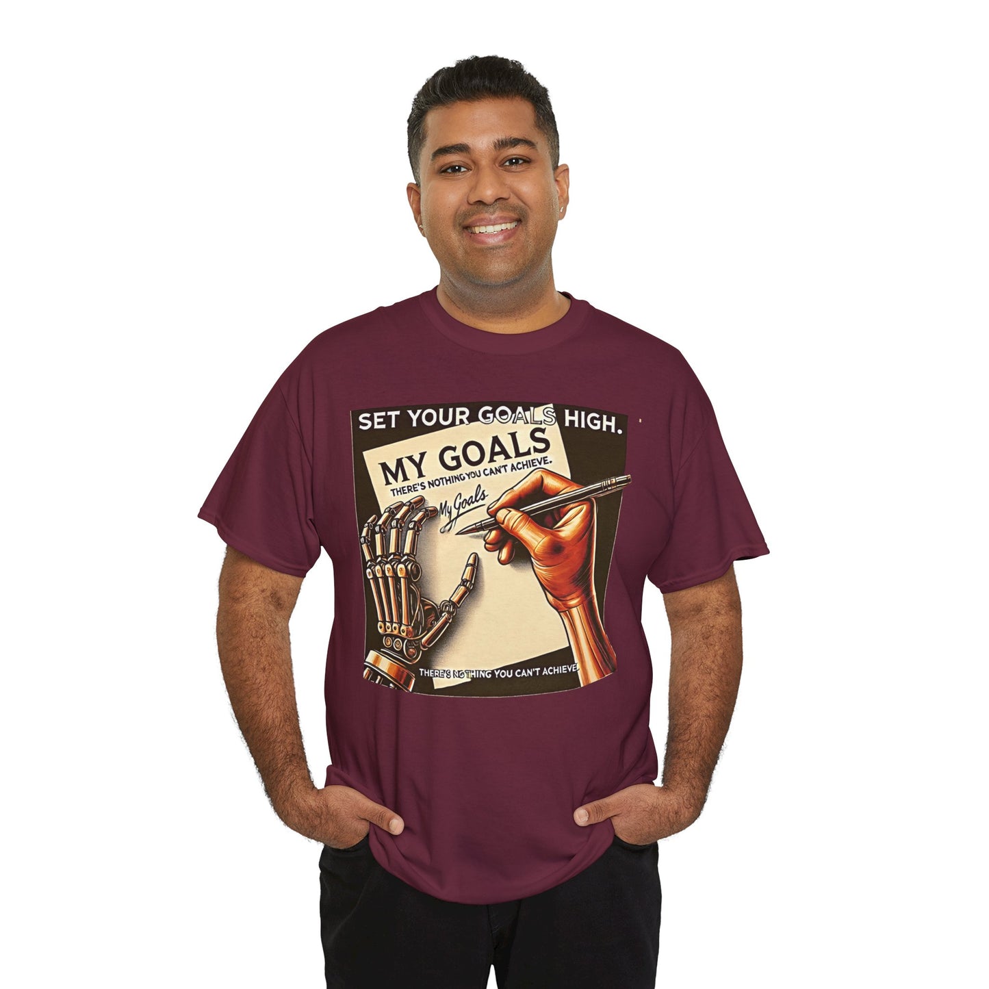 Amputee Motivational Goals  - Unisex Heavy Cotton Tee