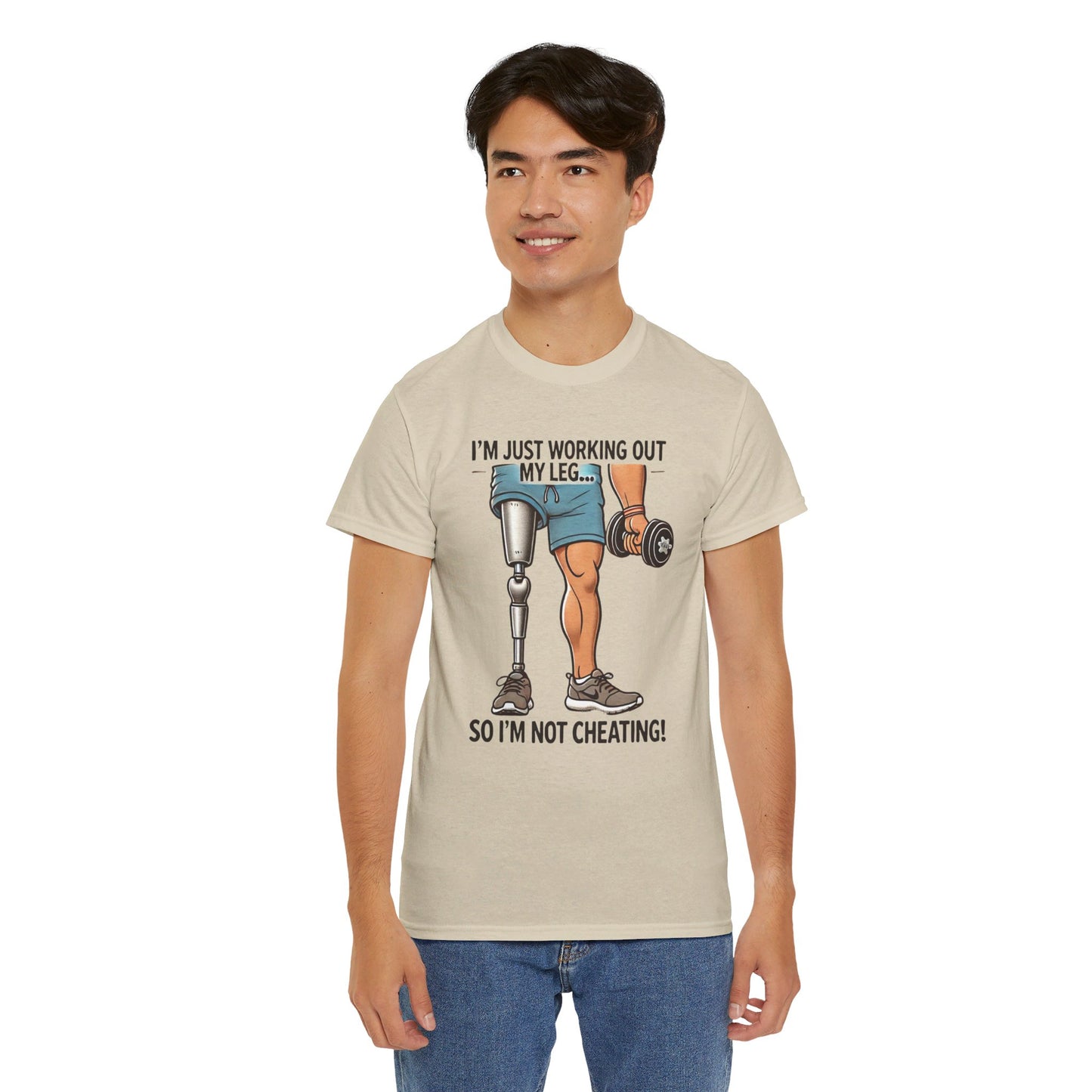 I'm Just Working Out My Leg Amputee Humor - Unisex Garment-Dyed T-shirt