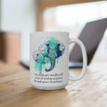 Elephant On Green Graphic Quote Mug