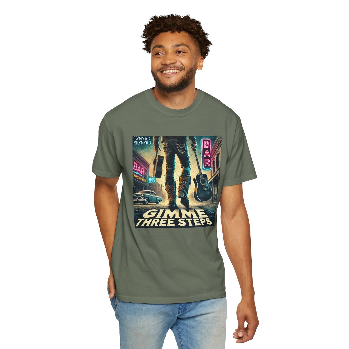 Music Lynyrd Skynyrd Inspired Gimme Three Steps AI Graphic - Unisex Comfort Colors Shirt