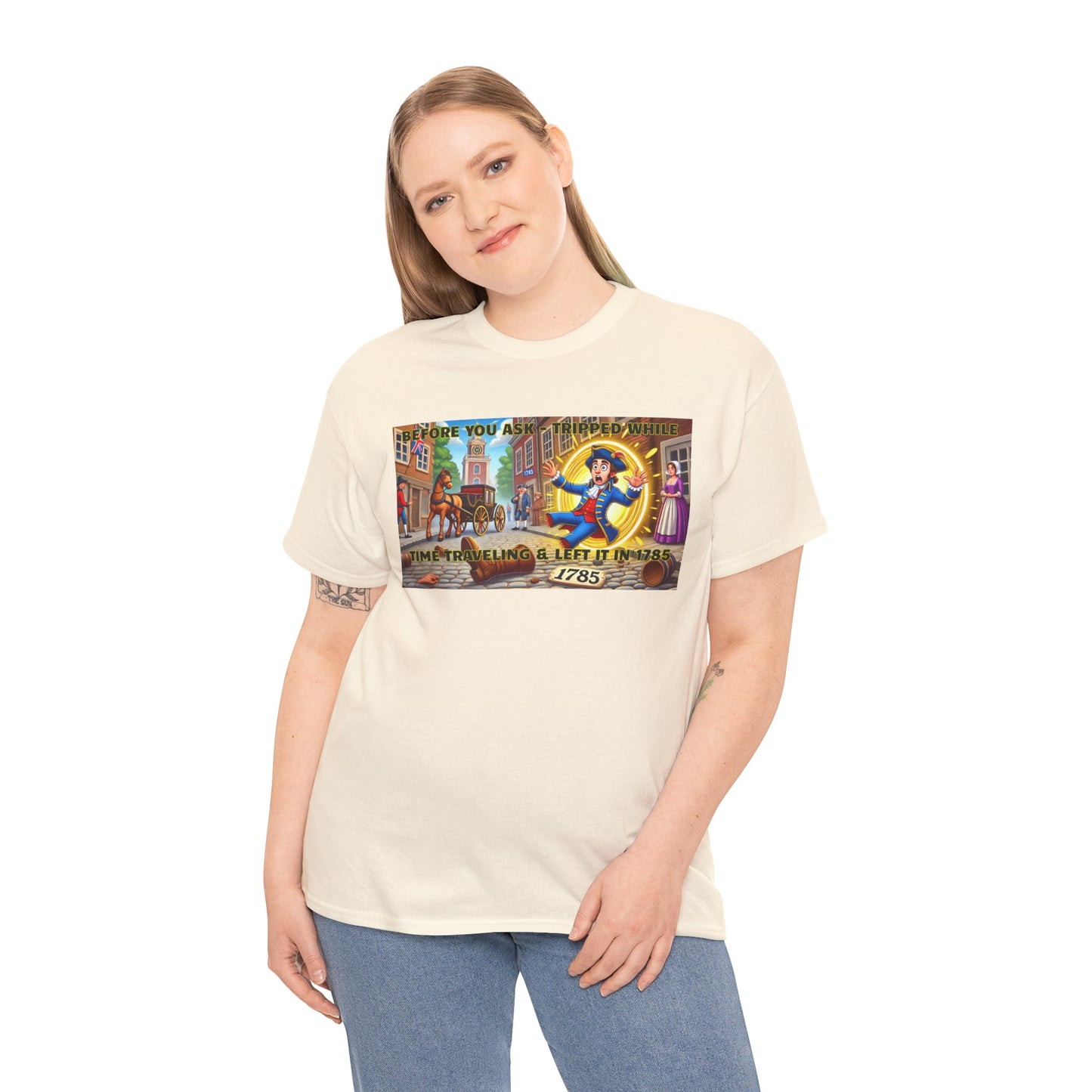 Amputee Funny Time Travel Excuse  - Unisex Heavy Cotton Tee