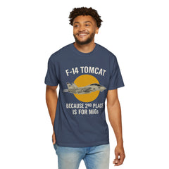 F-14 Tomcat T-Shirt — "Because 2nd Place Is For MiGs" Military Pilot Tee